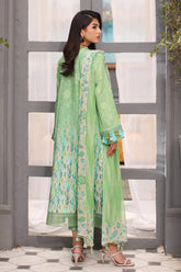 3-PC Unstitched Embroibered Lawn Shirt with Printed Chiffon Dupatta CCS4-01